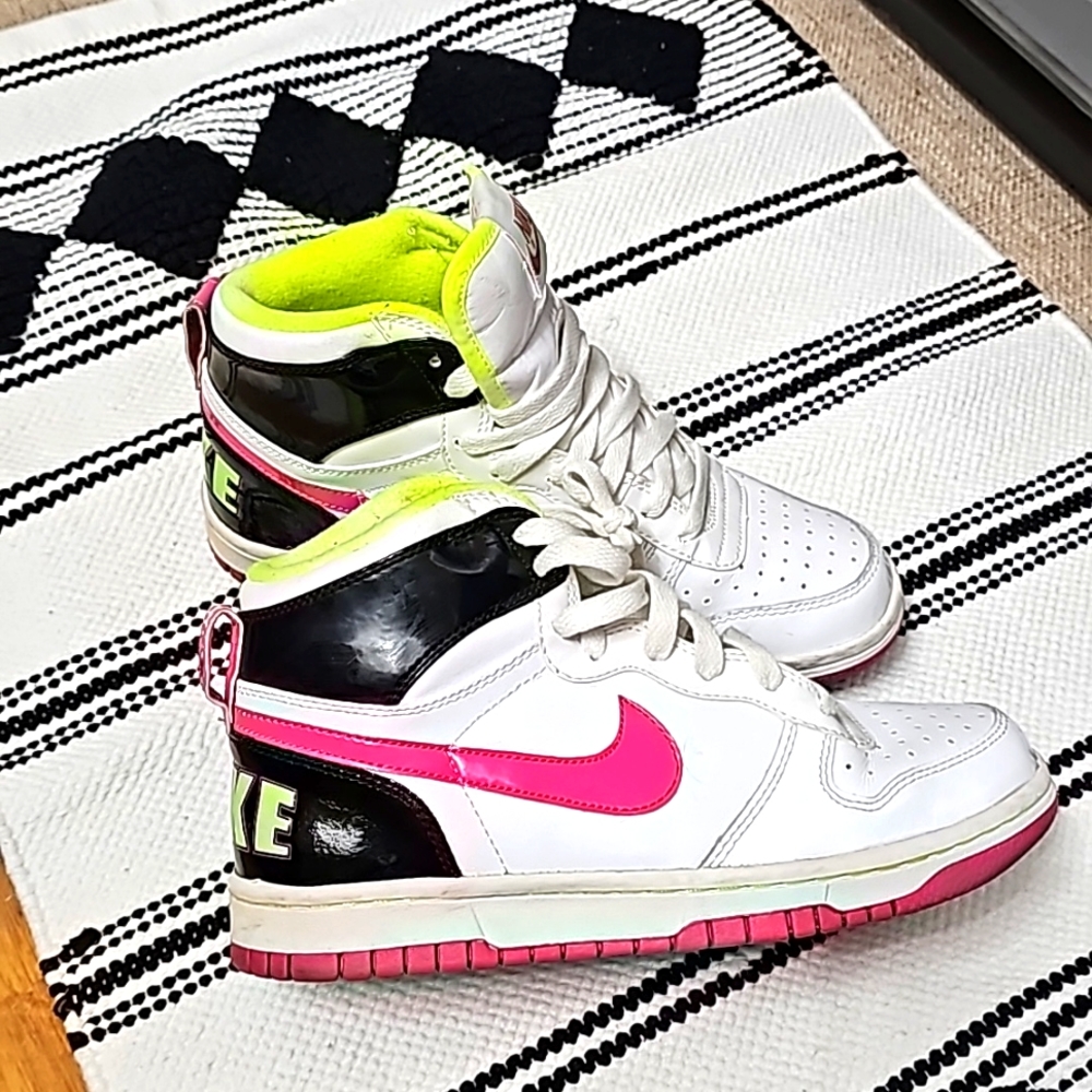 Neon Nike's Youth size 5